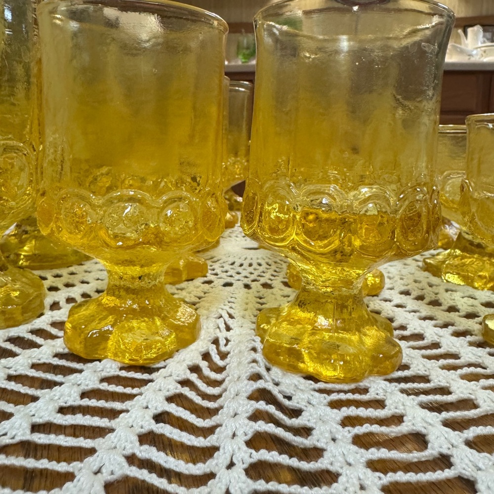 Tiffen Madeira Pattern Cornsilk Glassware- 1970’s